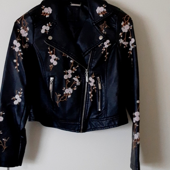 Jou Jou Jackets & Blazers - JOUJOU J2 Faux leather floral Jacket